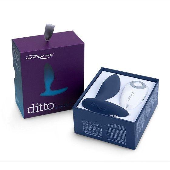 Синяя анальная пробка для ношения Ditto с вибрацией и пультом ДУ - 8,8 см. - фото 10