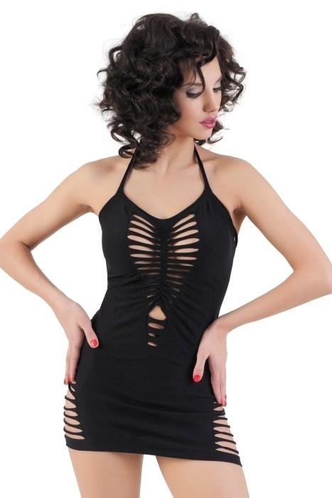 Черное бесшовное платье с открытой спиной от Intimcat