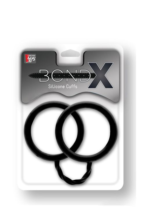 Чёрные силиконовые наручники BONDX SILICONE CUFFS - силикон