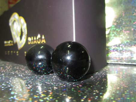 Чёрные вагинальные шарики из стекла - стекло