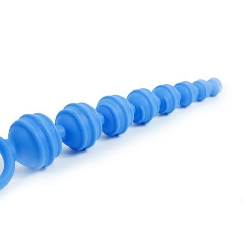Синяя анальная цепочка Climax Anal Anal Beads Silicone Ridges - 32,6 см. - силикон