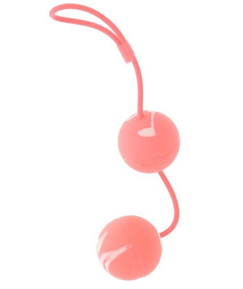 Вагинальные мягкие шарики MARBILIZED DUO BALLS PINK - поливинилхлорид (ПВХ, PVC)