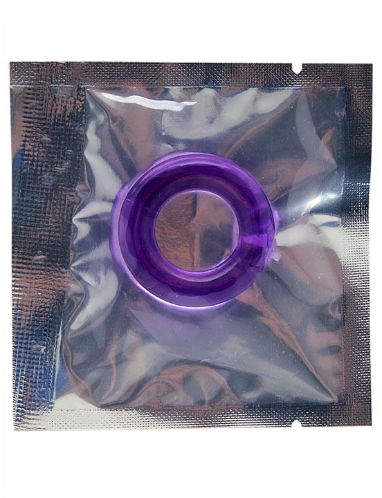 Фиолетовое гладкое эрекционное кольцо - термопластичная резина (TPR)