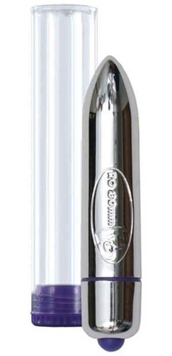 Серебристая вибропулька RO-80MM 7-SPEED CHROME - 7,9 см. - анодированный пластик (ABS)