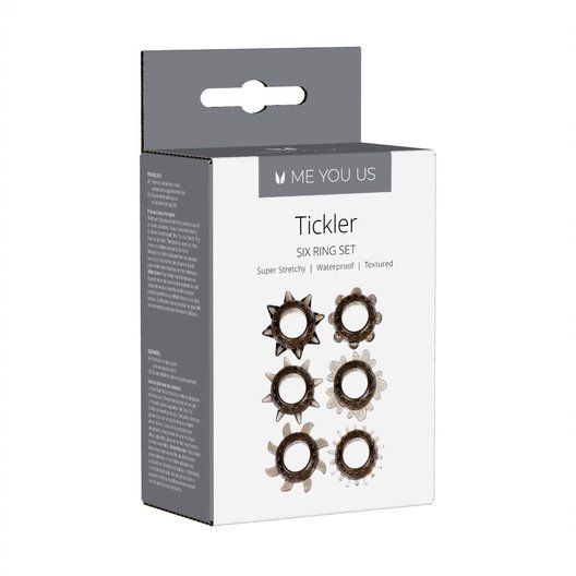 Набор из 6 дымчатых колец Tickler Set Textured Ring - термопластичный эластомер (TPE)