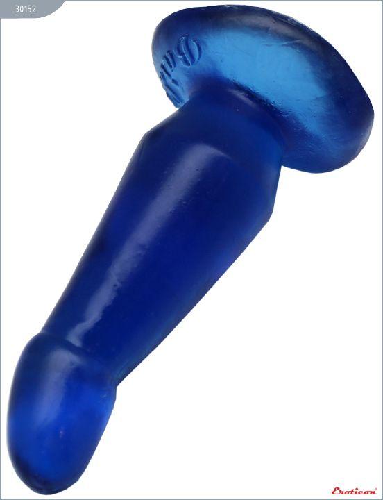 Синяя гелевая изогнутая анальная пробка - 13 см. от Intimcat