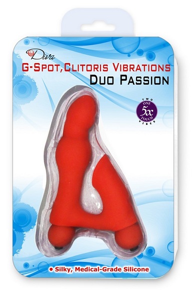 Клиторально-вагинальный вибратор с 5 режимами вибрации - силикон