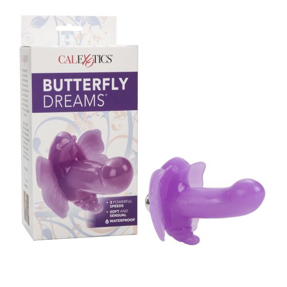 Фиолетовая клиторальная бабочка с отростком Butterfly Dreams California Exotic Novelties