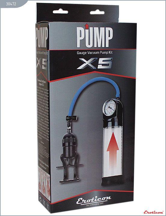 Вакуумная помпа Eroticon PUMP X5 с манометром - анодированный пластик (ABS)