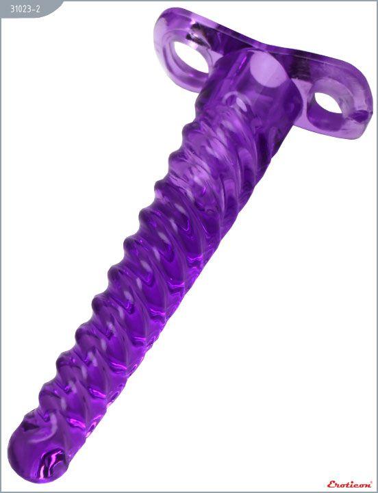 Фиолетовый анальный конус со спиралевидным рельефом - 16 см. от Intimcat