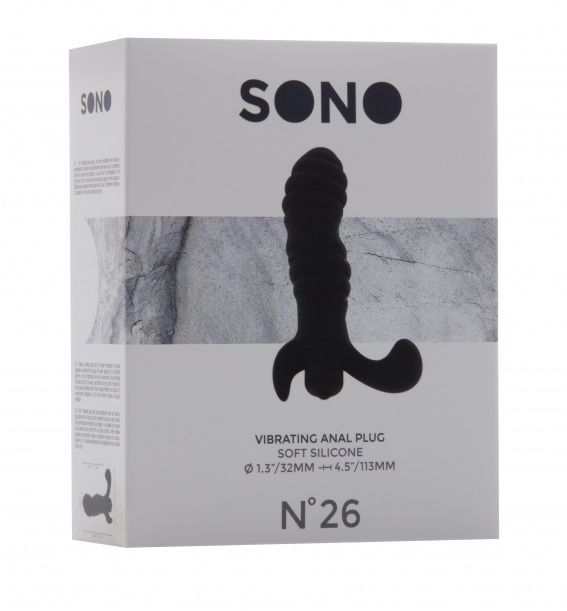 Чёрный вибромассажер простаты SONO No.26 - 11,3 см. - силикон