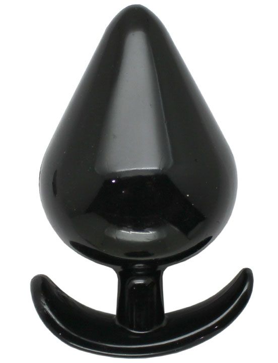 Черная коническая анальная пробка с ограничителем - 11 см. Eroticon