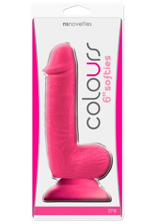 Розовый фаллоимитатор Colours Softies - 17,8 см. - Термопластичная резина (TPR)