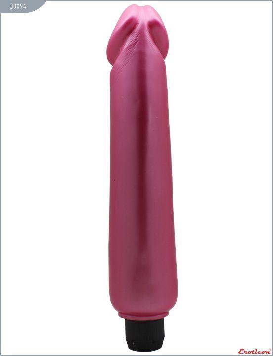 Розовый гладкий водонепроницаемый вибратор - 24 см. - Термопластичная резина (TPR)