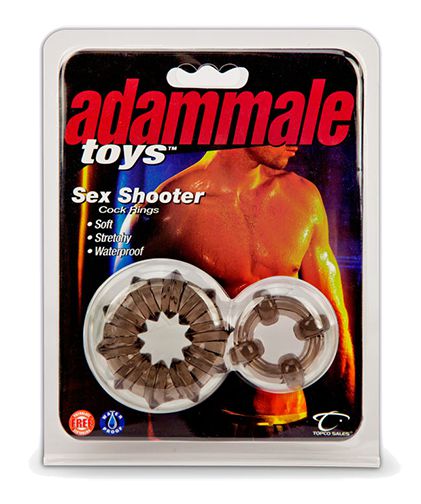 Комплект из 2 эрекционных колец Adam Male Toys Sex Shooter Cock Rings - термопластичная резина (TPR)