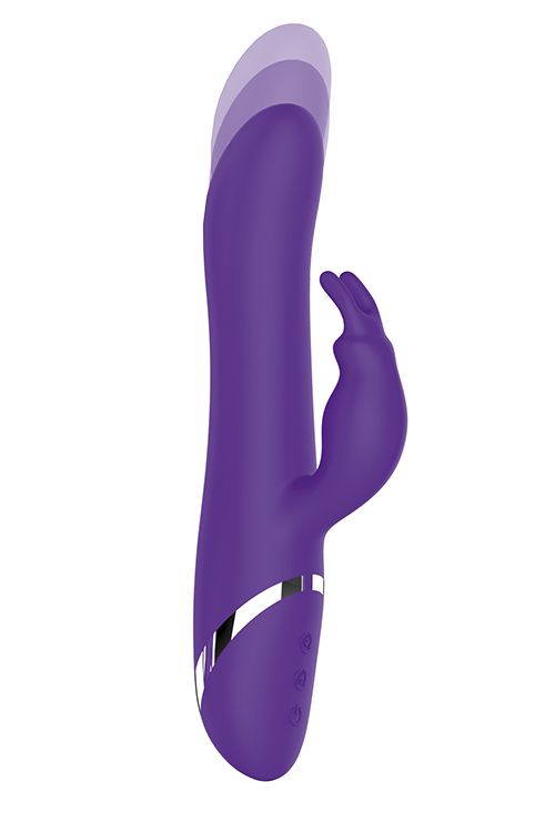 Фиолетовый вибратор-кролик с пуш-эффектом NAGHI NO.39 RECHARGEABLE THRUSTER VIBE - 15 см. - силикон