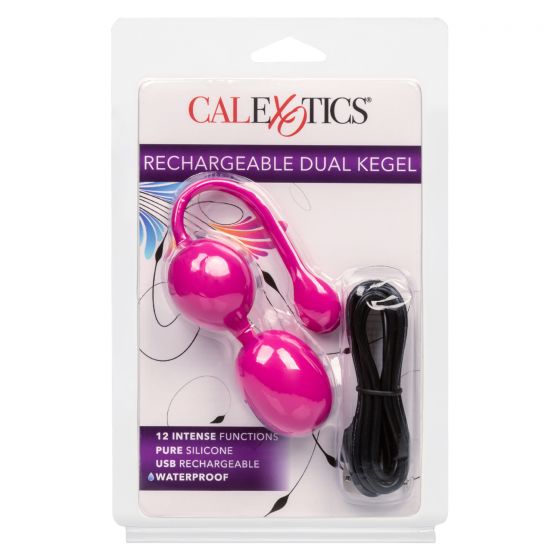 Розовые вагинальные шарики с вибрацией Rechargeable Dual Kegel California Exotic Novelties