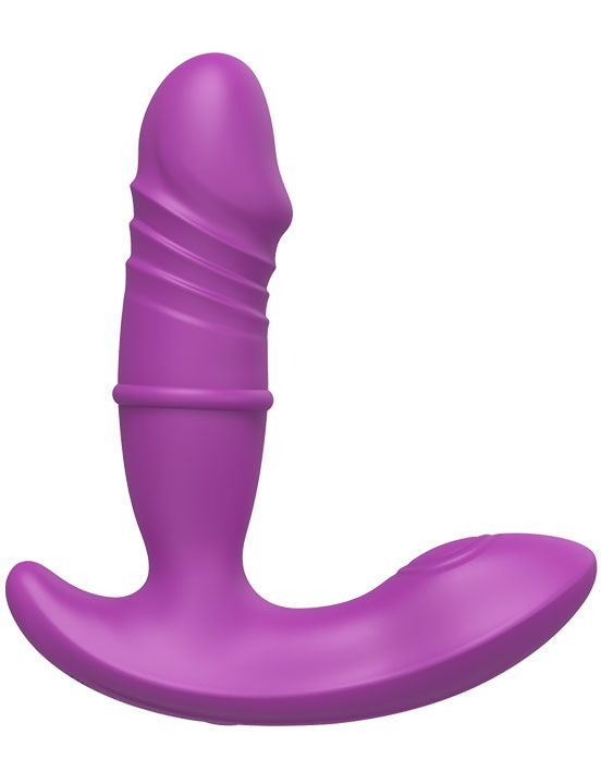 Фиолетовый вибратор Jack с клиторальной стимуляцией - 15 см. Eroticon