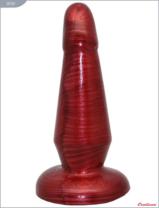 Бордовая изогнутая гелевая анальная пробка - 13 см. Eroticon