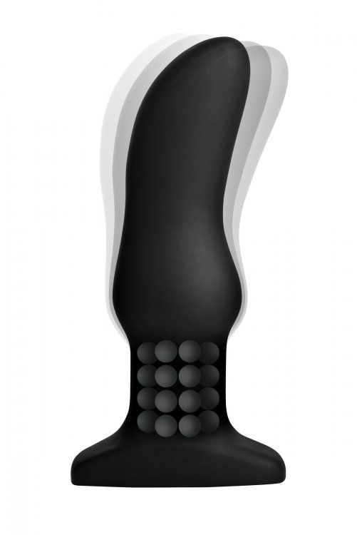 Черная вибропробка Model M Curved Rimming Plug with Remote - 15 см. от Intimcat