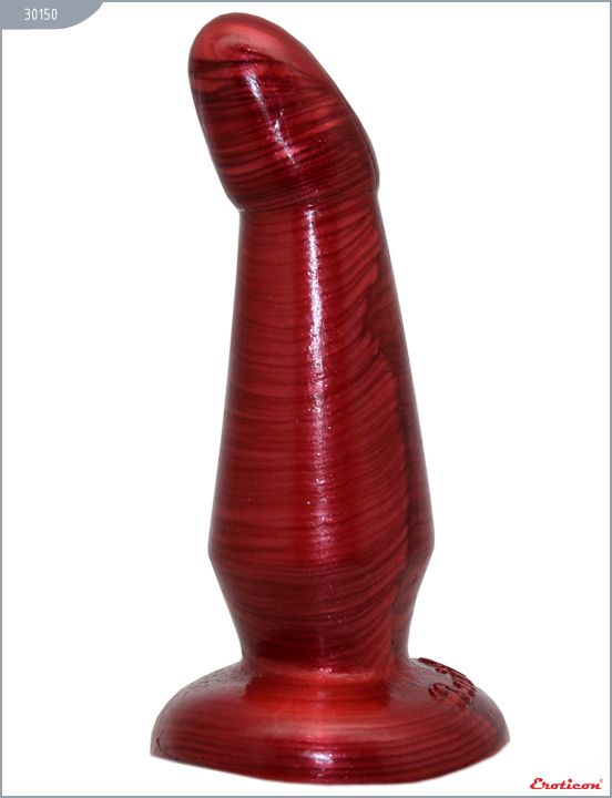 Бордовая изогнутая гелевая анальная пробка - 13 см. от Intimcat