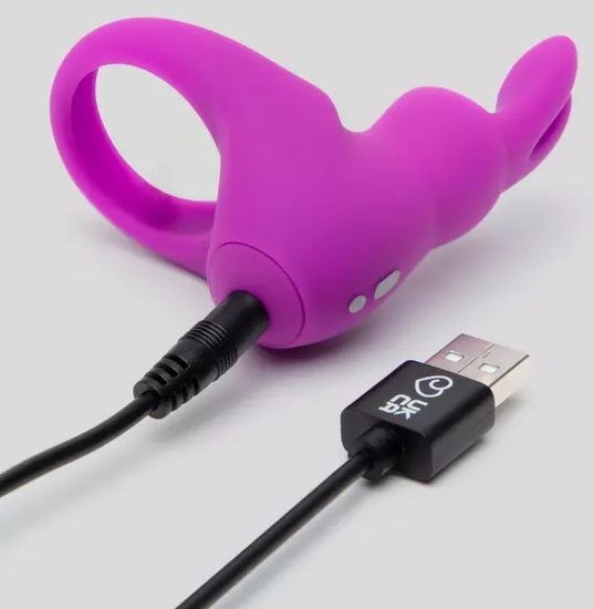 Фиолетовое эрекционное виброкольцо Happy Rabbit Cock Ring Kit - фото 6