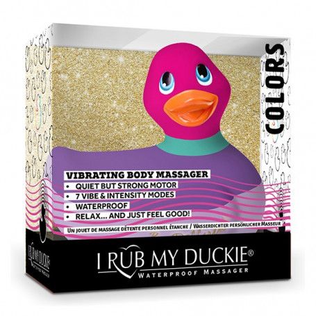 Фиолетово-розовый вибратор-уточка I Rub My Duckie 2.0 Colors - анодированный пластик (ABS)