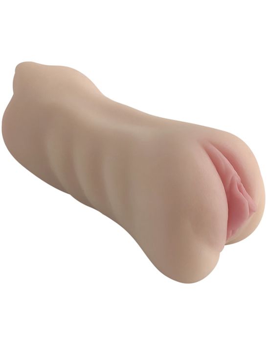 Телесный двусторонний мастурбатор - вагина и рот - термопластичный эластомер (TPE)