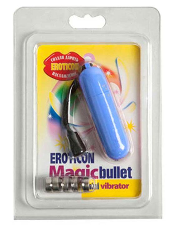 Голубая вибропуля Magic bullet - 7 см. - анодированный пластик (ABS)