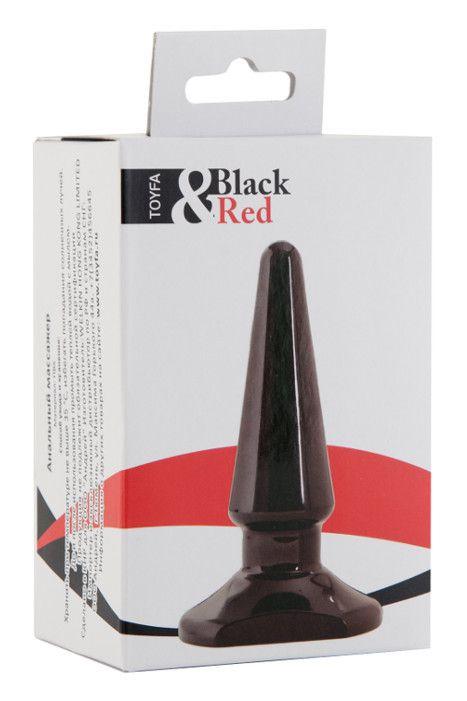 Черная анальная втулка Black Red - 10 см. - поливинилхлорид (ПВХ, PVC)