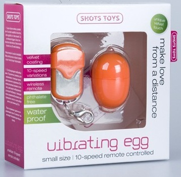 Оранжевое виброяйцо 10 Speed Remote Vibrating Egg Small - анодированный пластик (ABS)