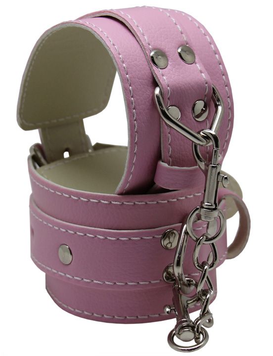 Розовые регулируемые наручники с фиксацией на карабинах - фото 5