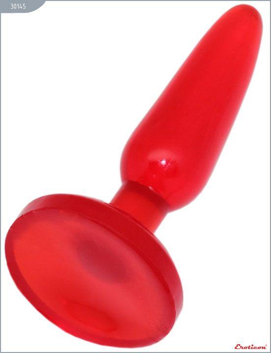 Красная гелевая анальная пробка - 16 см. от Intimcat