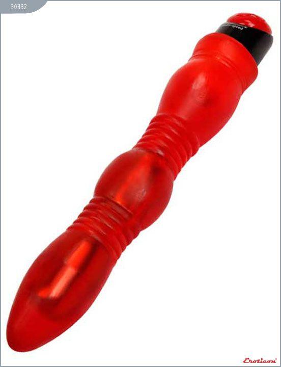 Красный гелевый супервибратор Samantha - 28,5 см. от Intimcat