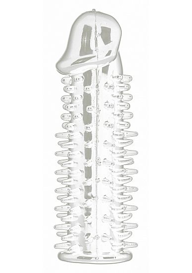 Прозрачная насадка с шипами Realistic Spikey - 13 см.