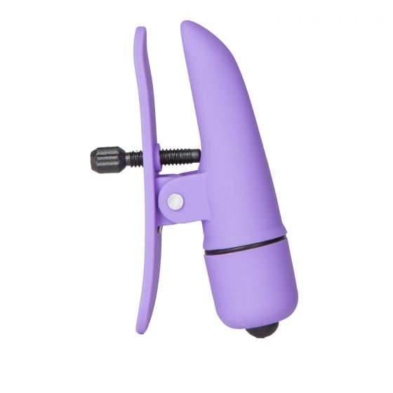 Фиолетовые зажимы-прищепки с вибрацией Nipplettes от Intimcat