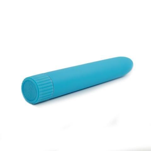 Голубой вибромассажер Climax Smooth 7  Vibe - 17,8 см. - анодированный пластик (ABS)