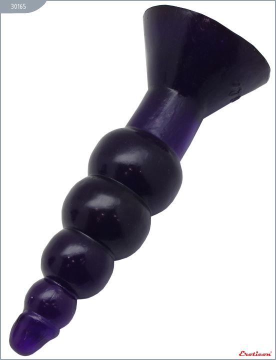 Фиолетовая гелевая анальная ёлочка - 17 см. от Intimcat