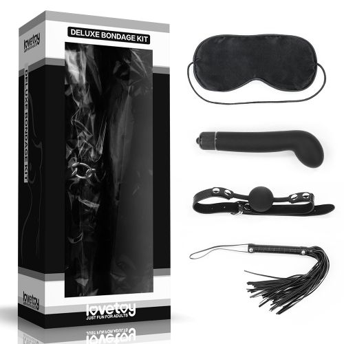 БДСМ-набор Deluxe Bondage Kit: маска, вибратор, кляп, плётка Lovetoy