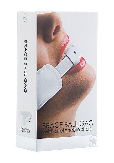 Кляп Brace Balll White - искусственная кожа