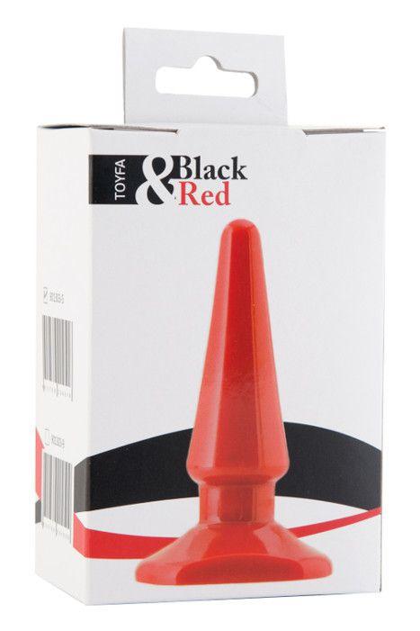 Красная анальная втулка Black Red - 10 см. - поливинилхлорид (ПВХ, PVC)