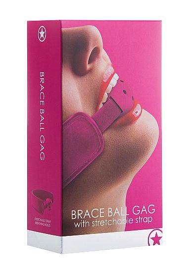 Кляп Brace Balll Pink - искусственная кожа