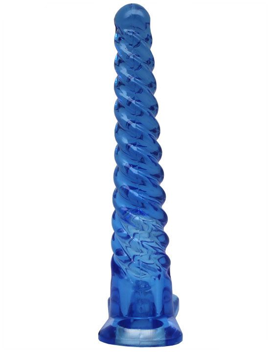 Синий спиралевидный анальный конус - 17 см. - фото 5