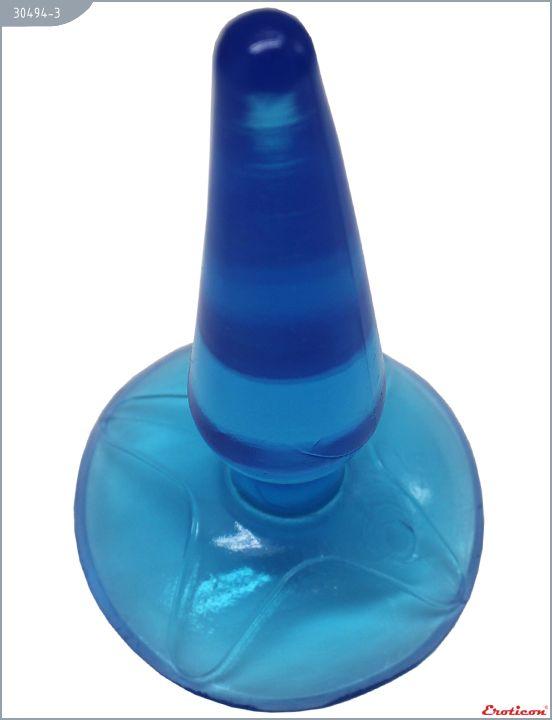 Голубая анальная пробка Butt Plug на присоске - 11 см. от Intimcat