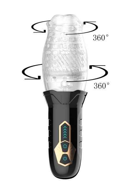 Автоматический ротационный вибромастурбатор - анодированный пластик, TPE
