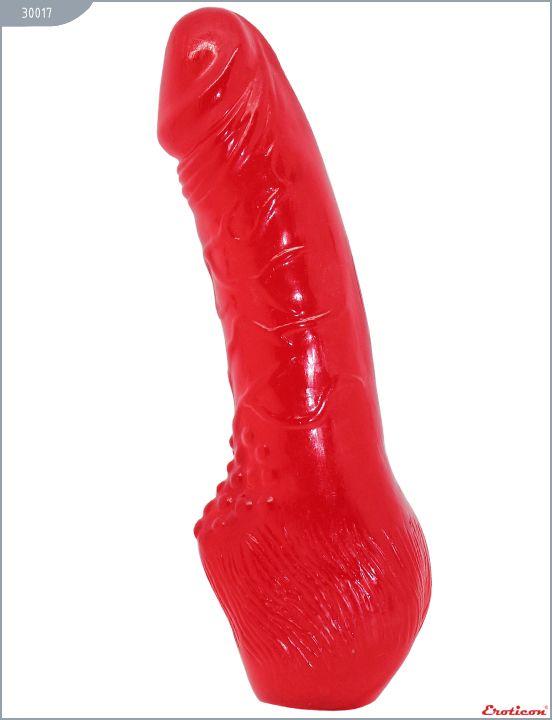 Красный гелевый фаллоимитатор с утолщением - 20,6 см. от Intimcat