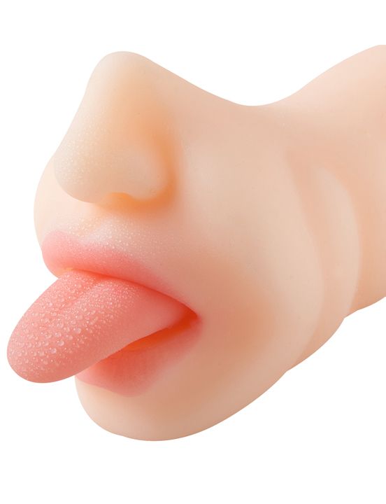 Телесный мастурбатор-ротик с языком от Intimcat