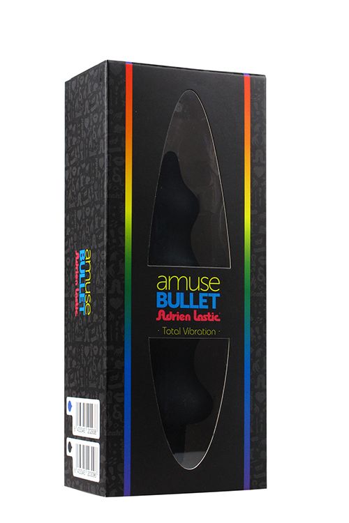 Чёрная анальная виброёлочка BULLET AMUSE - 12 см. - силикон