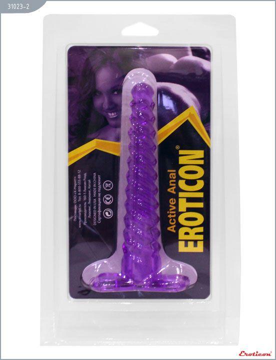 Фиолетовый анальный конус со спиралевидным рельефом - 16 см. Eroticon