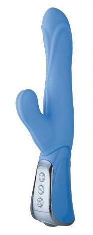 Голубой вибромассажёр VIBE THERAPY EXALTATION - 23 см. - силикон